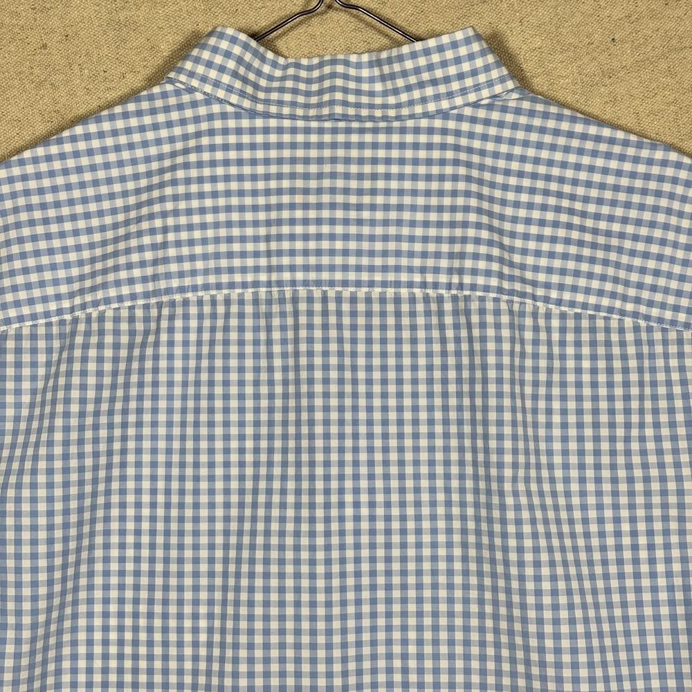 UNTUCKit Mens XL Blue White Gingham Check Button Up Shirt Long Sleeve Cotton - Picture 10 of 11